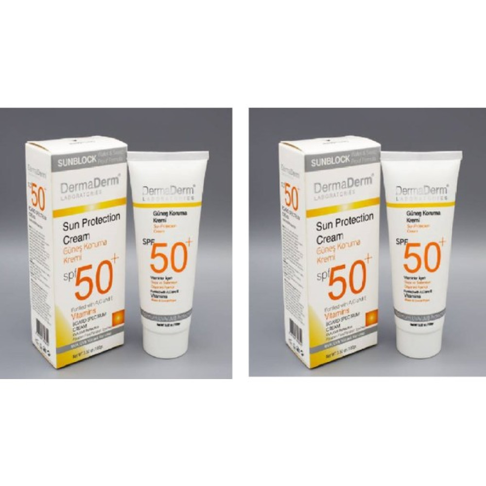 Dermaderm Spf+ 50 Güneş Koruma Kremi 100 gr Sun Protection Cream 2 Adet Güneş Kremleri ve Losyonları Fiyatı