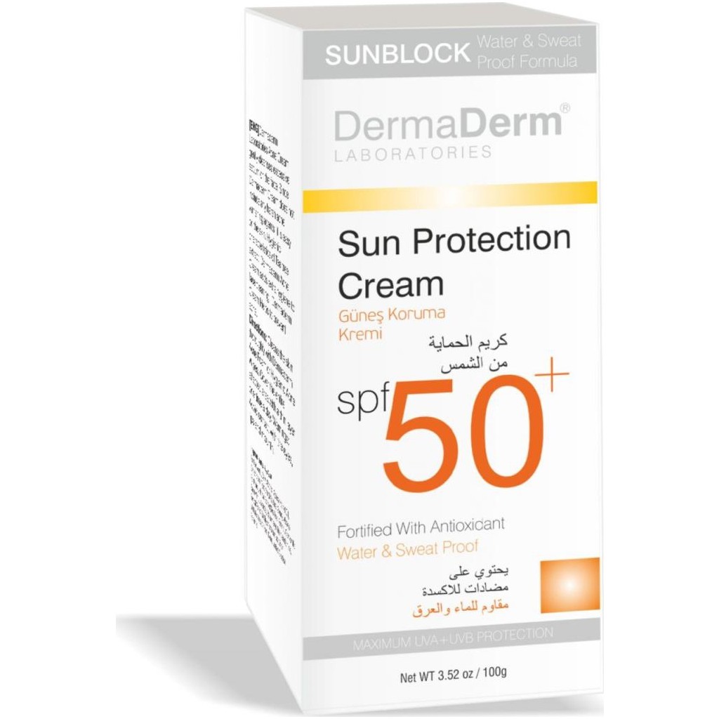 Dermaderm SPF 50+ Güneş Koruma Kremi 100 ml – Hassas Ciltler İçin Nemlendirici, Suya Dayanıklı UVA/UVB Tam Koruma Güneş Kremleri ve Losyonları Fiyatı