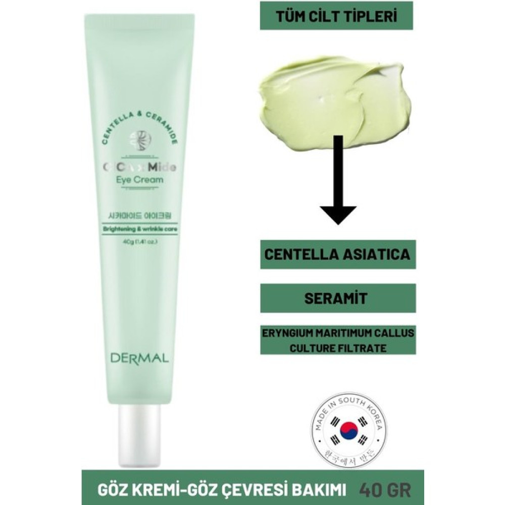 Dermal Cıca x Mide Centella Asiatica ve Seramid Özlü Eye Cream Göz Çevresi Kremi 40GR Göz Kremi Fiyatı