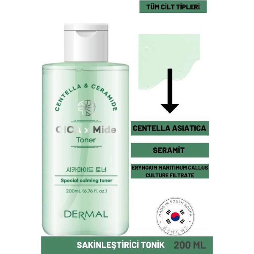Dermal Cıca x Mide Toner Centella Asiatica ve Seramid Özlü Sakinleştirici Tonik 200 ml Cilt Temizleme ve Peeling Fiyatı