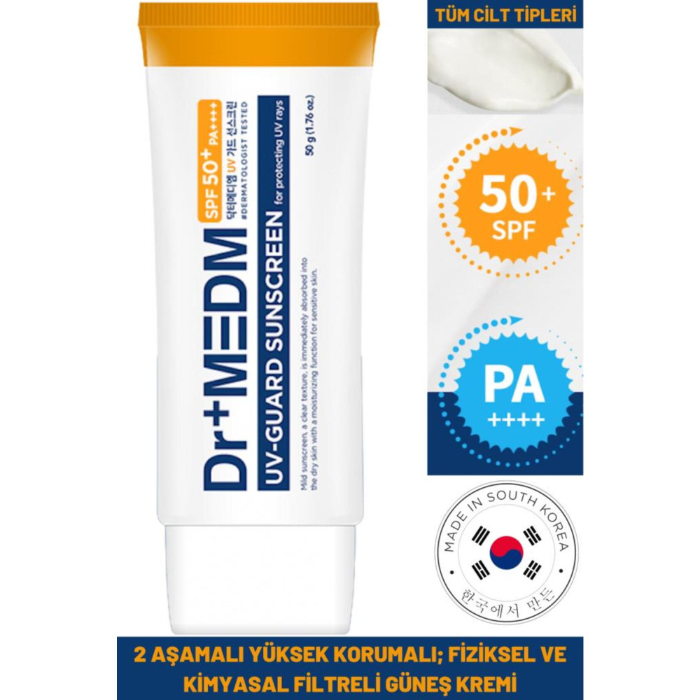 Dermal Dr+medm Spf50/pa++++ Uv 50 Ml Guard Sunscreen Yüksek Koruma Fiziksel&kimyasal Filtreli Güneş Kremi Güneş Kremleri ve Losyonları Fiyatı