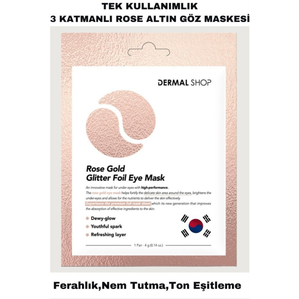 Dermal Rose Gold Glitter Foil Göz Maskesi 4 Gr Cilt ve Yüz Bakımı Fiyatı