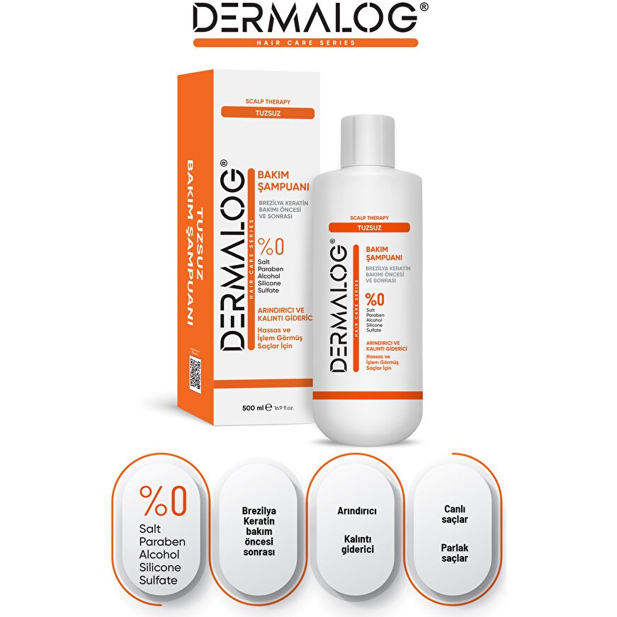 Dermalog Arındırıcı Tuzsuz Sülfatsız Şampuan - Salt & Sulfate Free 500 ml Diğer Fiyatı