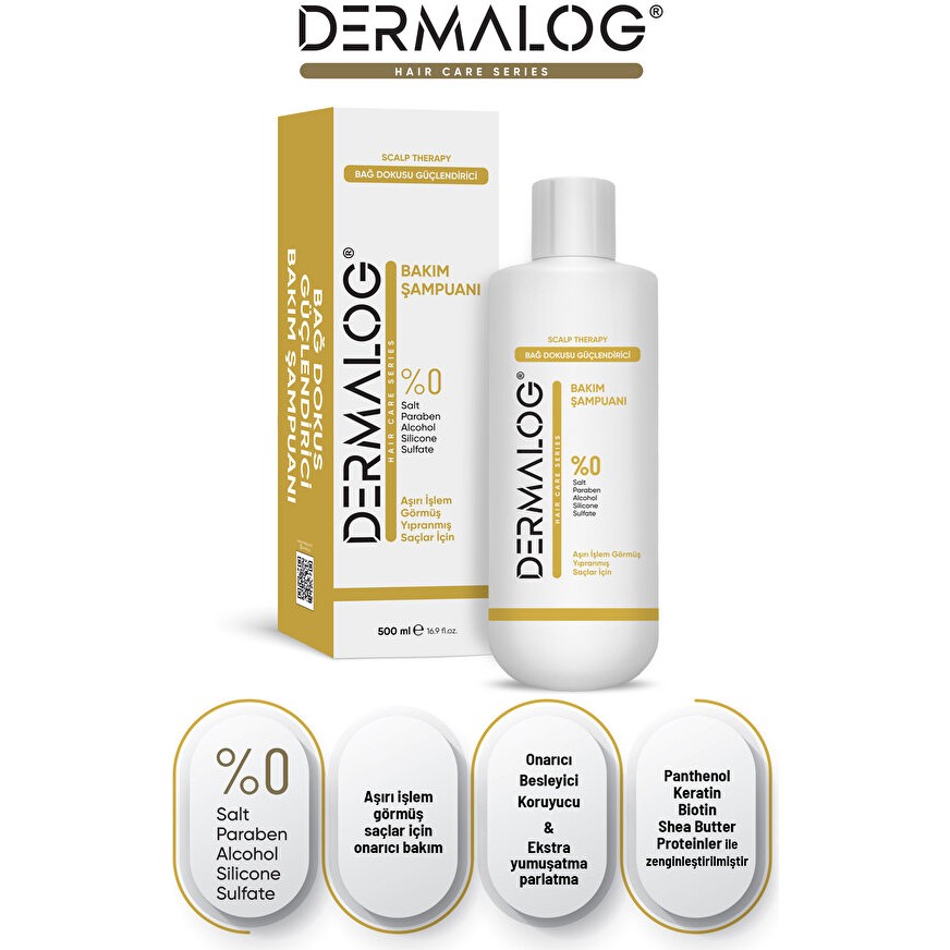 Dermalog Bağ Dokusu Yıpranmış ve İşlem Görmüş Saçlar İçin Onarıcı Bakım Şampuanı 500 ml Saç Bakım Maskeleri & Serumlar & Spreyler Fiyatı