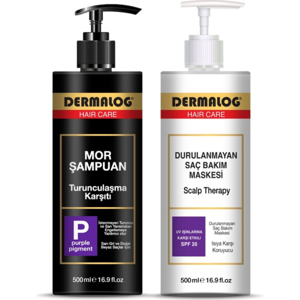 Dermalog Silver Mor Şampuan & Isıya ve Güneşe Karşı Koruyucu Durulanmayan Onarıcı Krem Maske Spf 20. Saç Bakım Maskeleri & Serumlar & Spreyler Fiyatı