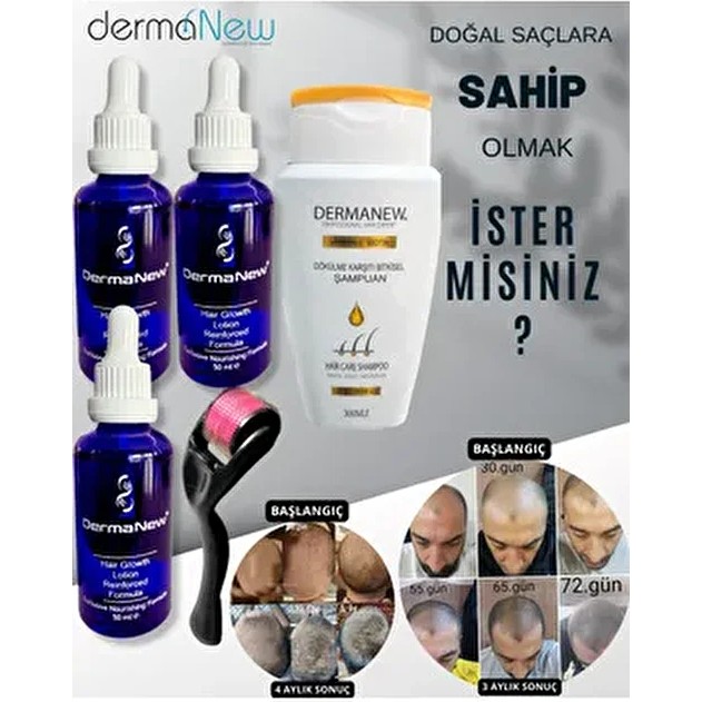 DermaNew Hair Dermanew 3 Parça Saç Bakım Seti - Suya Dayanıklı Serum Ve Yağ İle Besleyici Etki Sağlar Diğer Fiyatı