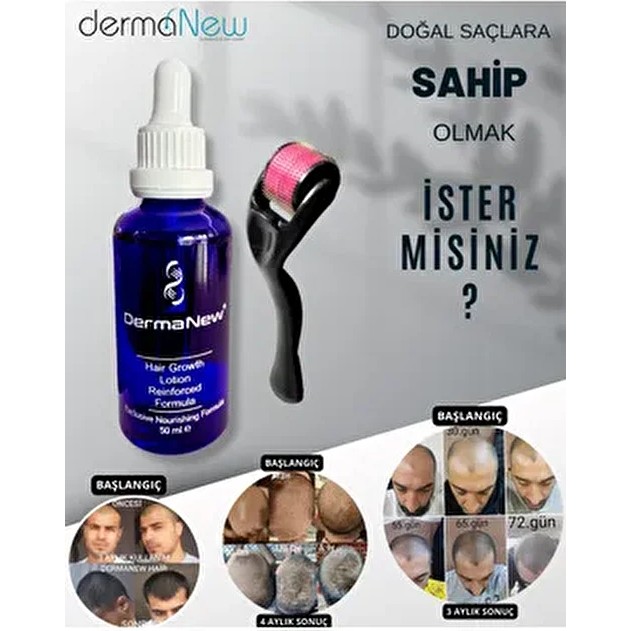 DermaNew Hair Dermanew Saç Bakım Seti - Suya Dayanıklı Besleyici Serum Ve Yağ İle 1 Parça Dermaroller Diğer Fiyatı