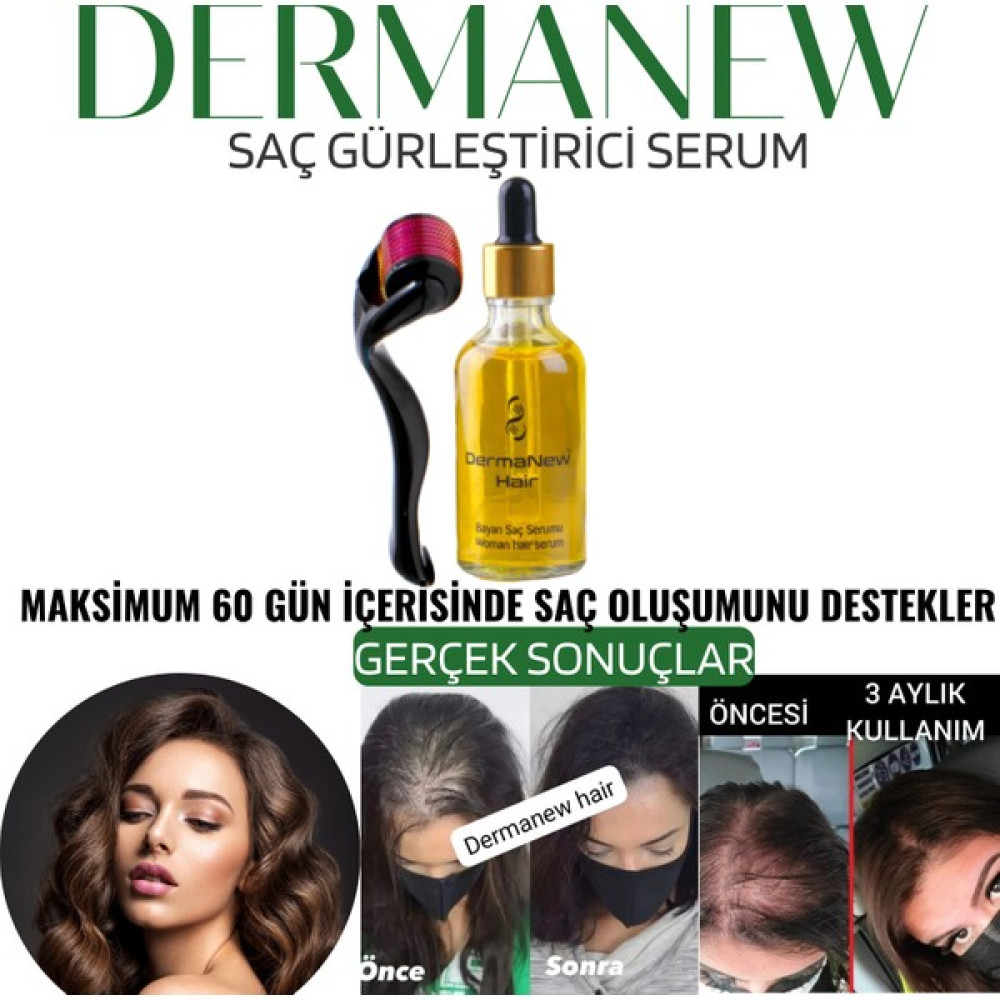 Dermanew Saç Gürleştirici Dermanew Hair Losyon / 1 Losyon+ Roller Saç Bakım Maskeleri & Serumlar & Spreyler Fiyatı