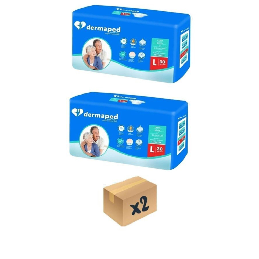 Dermaped Yetişkin Hasta Bezi Bel Bantlı Büyük Boy (l) Beden Süper Emici Avantaj Paket 30*2 60 Adet Hasta Bezleri ve Temizliği Fiyatı