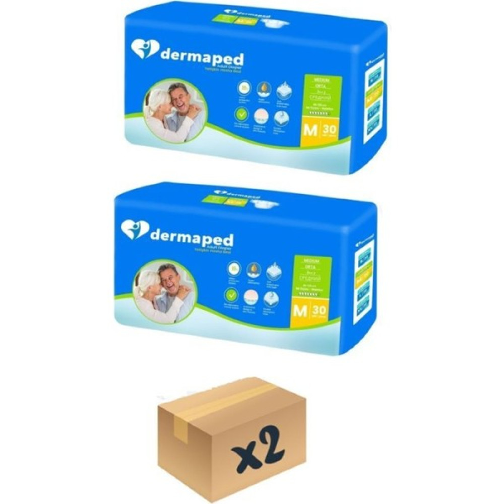 Dermaped Yetişkin Hasta Bezi Bel Bantlı Orta Boy (M) Beden Süper Emici Paket 30*2 60 Adet - M Hasta Bezleri ve Temizliği Fiyatı