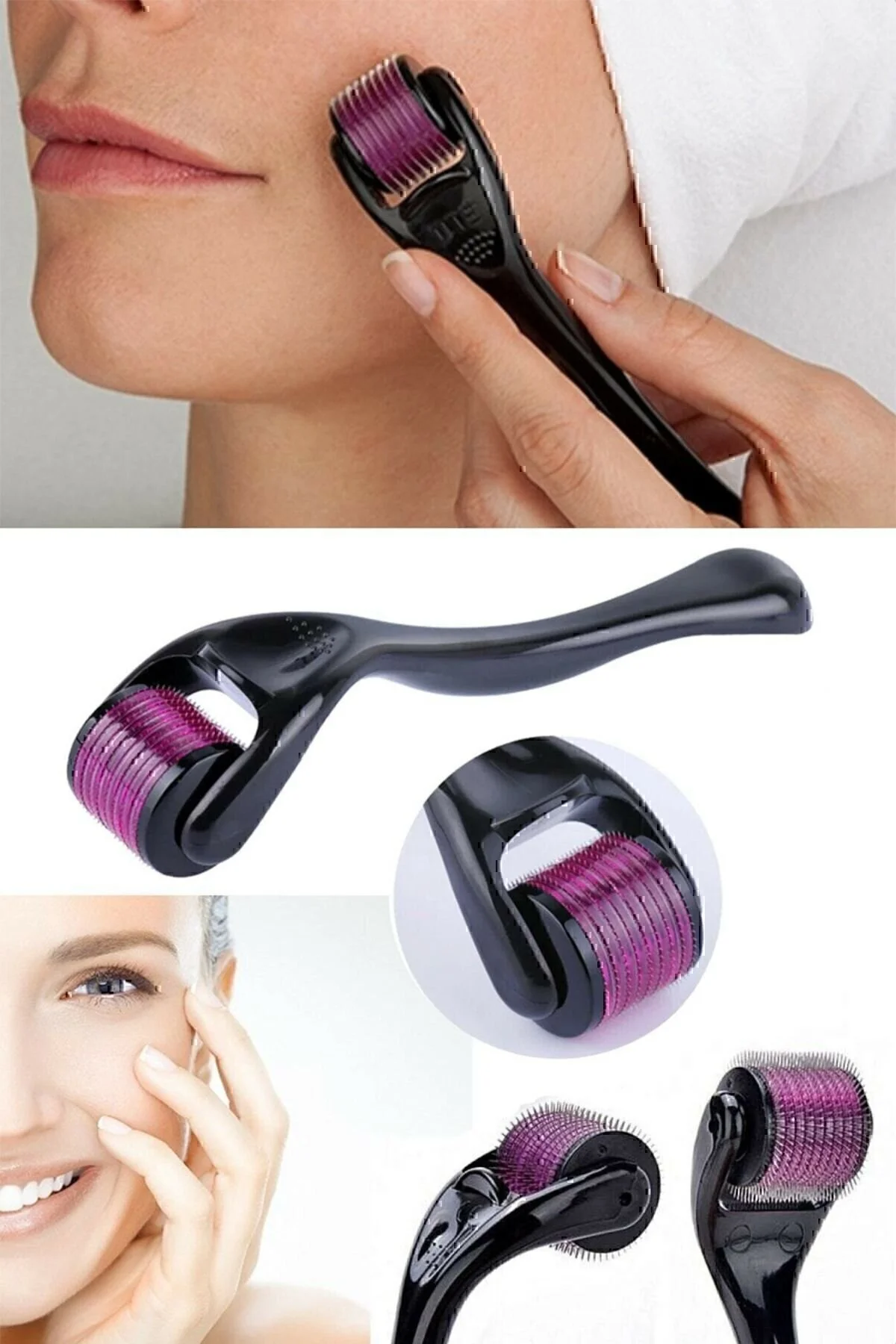 Dermaroller Titanyum Uçlu 540 Iğneli Derma Roller 0.5 Mm Iğne Saç Kaş Serum Kullanımına Uygun" Cilt & Yüz Temizleme Cihazları Fiyatı