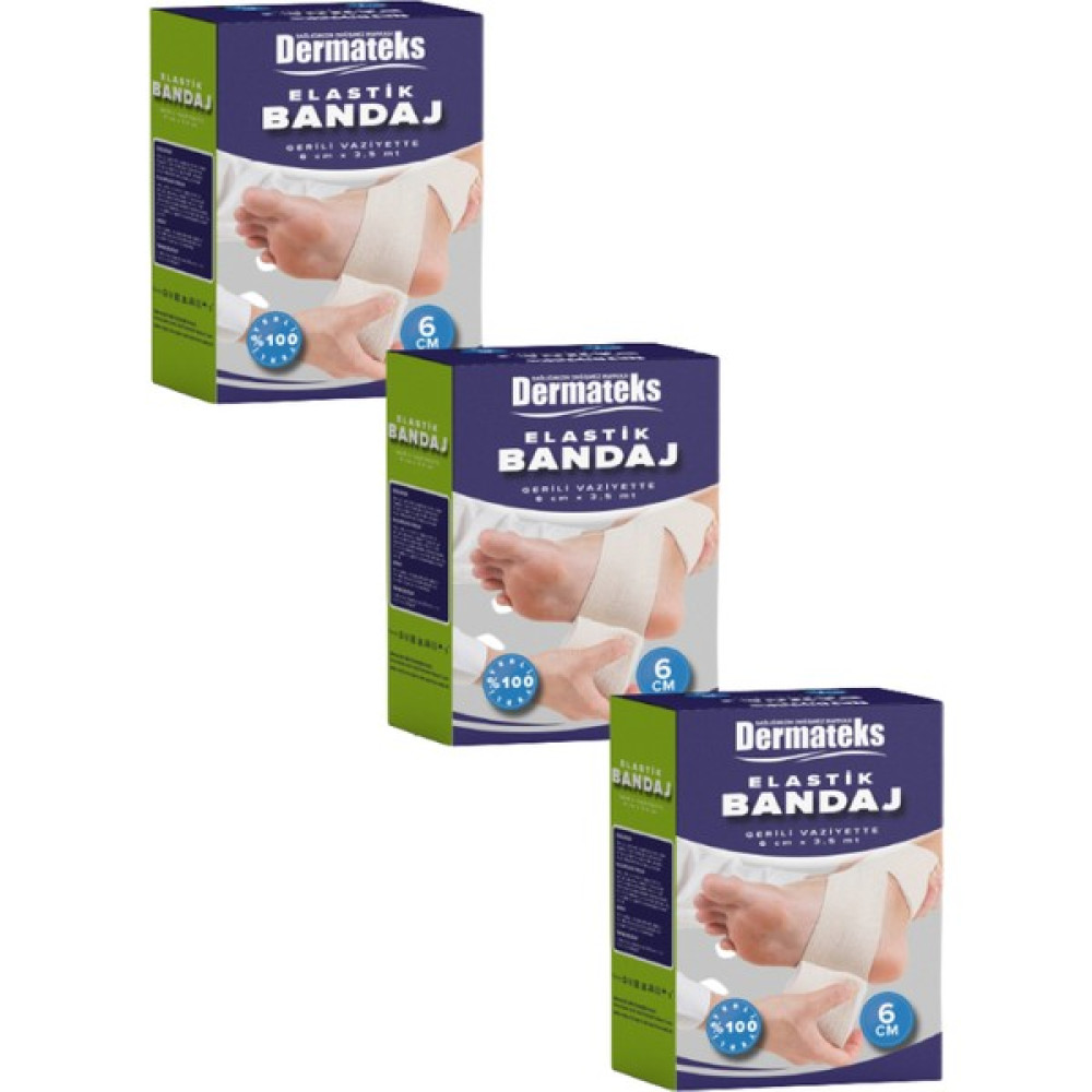 Dermateks Elastik Bandaj (Gerili Vaziyette) 6cm x 3,5 mt (3 Adet) Oto Boyaları Fiyatı
