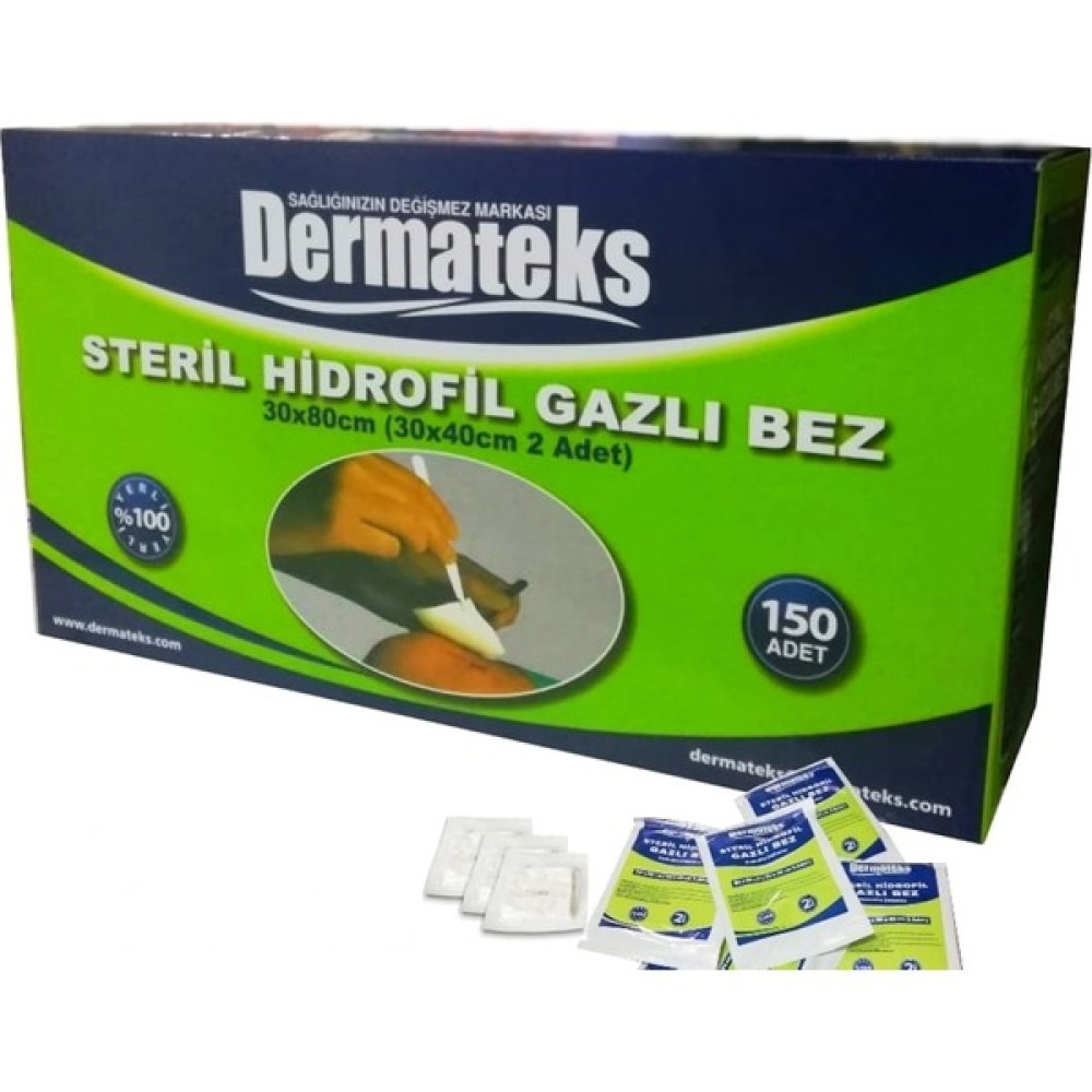 Dermateks Steril Hidrofil Gazlı Bez Spanç 30 × 80 cm 150 Adet Diğer Fiyatı