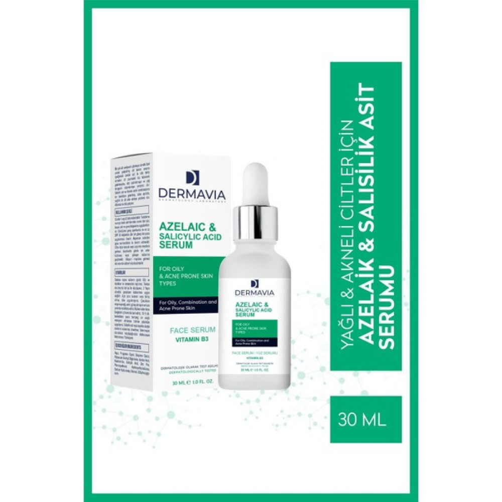 Dermavia Azelaıc & Salıcylıc D Serum Yağlı Eğilimli Cilt Tipleri Için Yüz Serumu 30 ml Anti-Aging / Yaşlanma Karşıtı Fiyatı