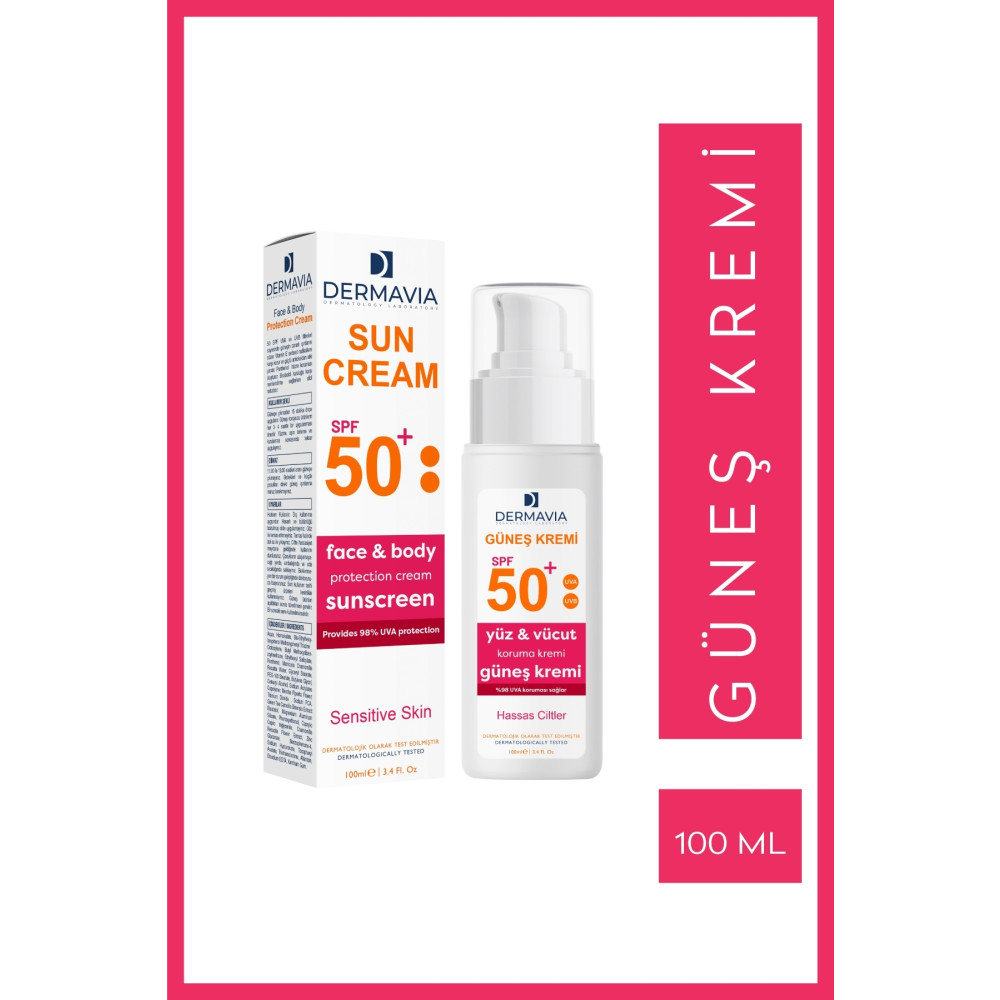 Dermavia Spf 50 Yüz Ve Vücut Koruma Güneş Kremi Hassas Ciltler 100 ml Güneş Kremleri ve Losyonları Fiyatı