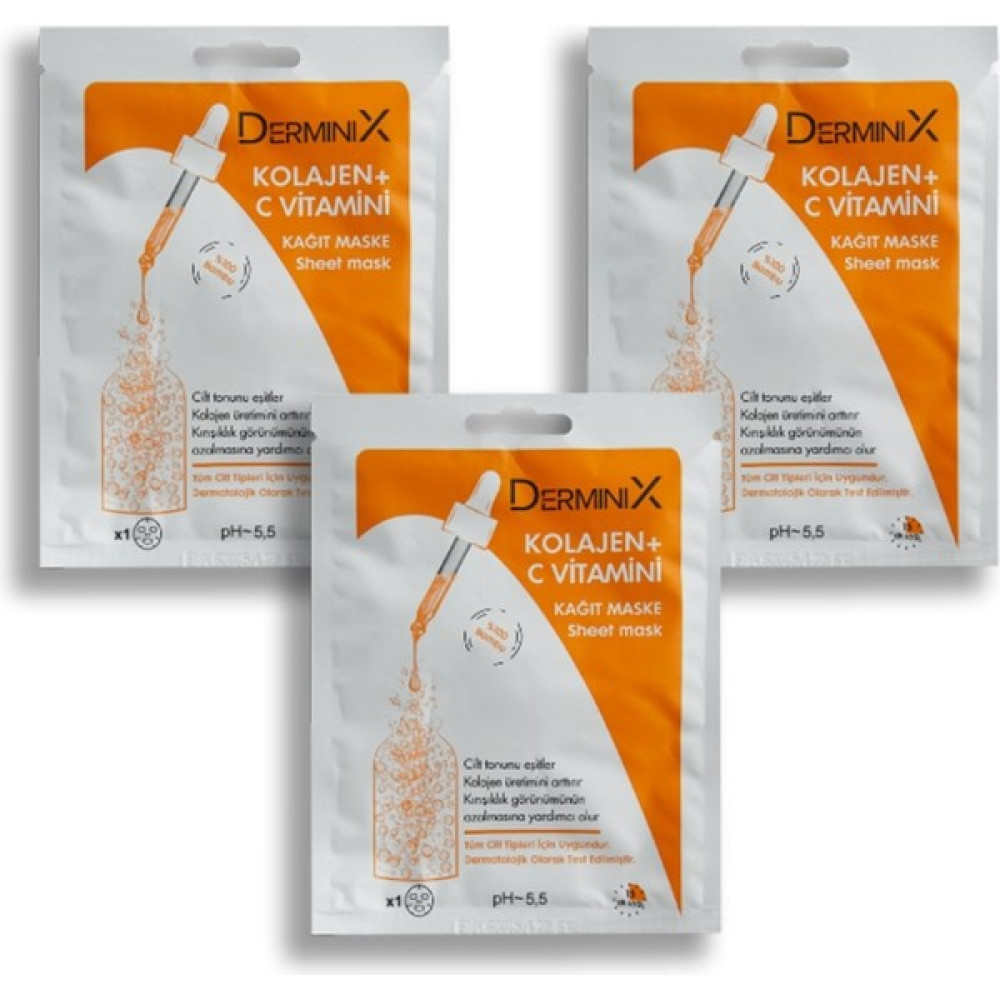 Derminix 3'lü -C Vitamin Kağıt Maske Seti Maskeler Fiyatı