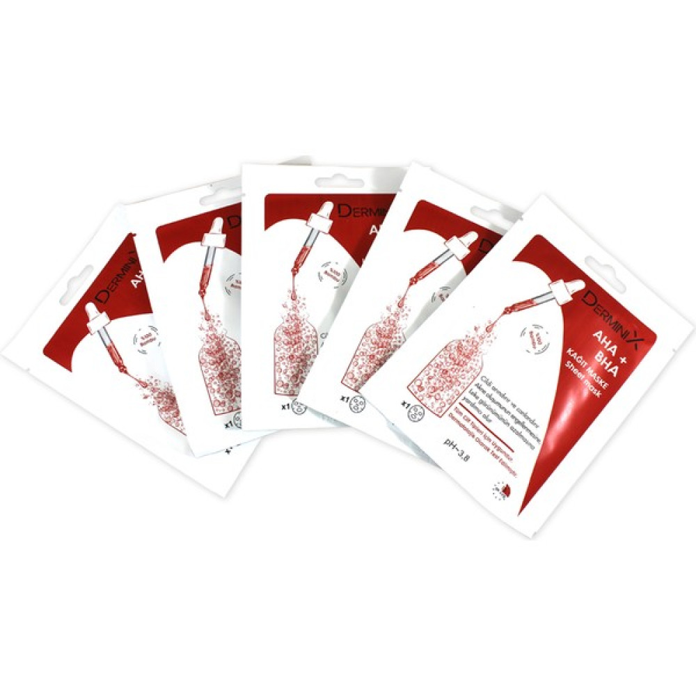 Derminix Aha + Bha Kağıt Maske Seti 5 Adet Maskeler Fiyatı