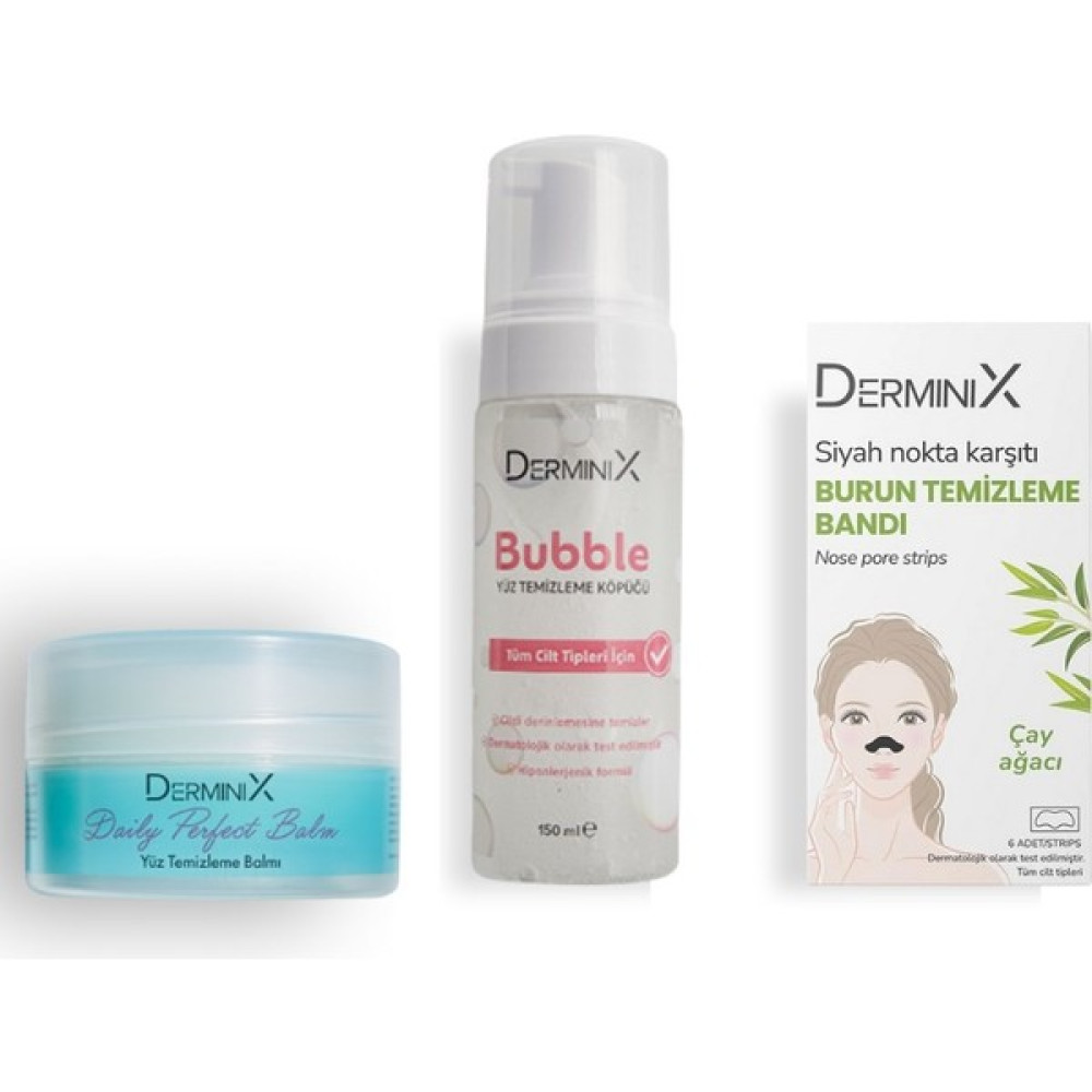 Derminix Daily Perfect Yüz Temizleme Balmı/bubble Yüz Temizleme Köpüğü/çay Ağacı Özlü Siyah Nokta Karşıtı Burun Temizleme Bandı Cilt ve Yüz Bakımı Fiyatı