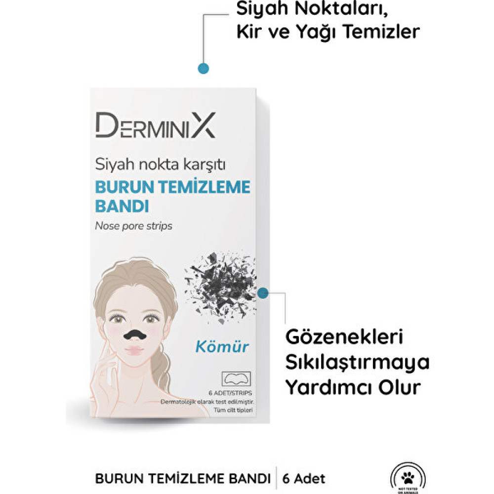 Derminix Kömürlü Siyah Nokta Karşıtı Burun Temizleme Bandı Makyaj Temizleyicileri Fiyatı