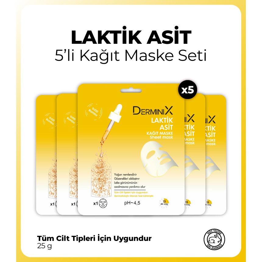 Derminix laktik Asit Kağıt Maske 5 Adet Maskeler Fiyatı