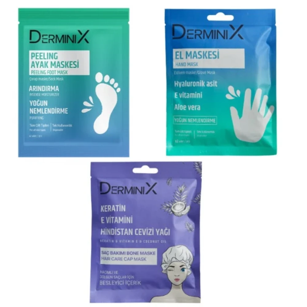 Derminix Maske Seti Hindistan Cevizi Sac Maskesinemlendirici El Maskesipeeling Ayak Maskes Yüz Bakım Setleri Fiyatı