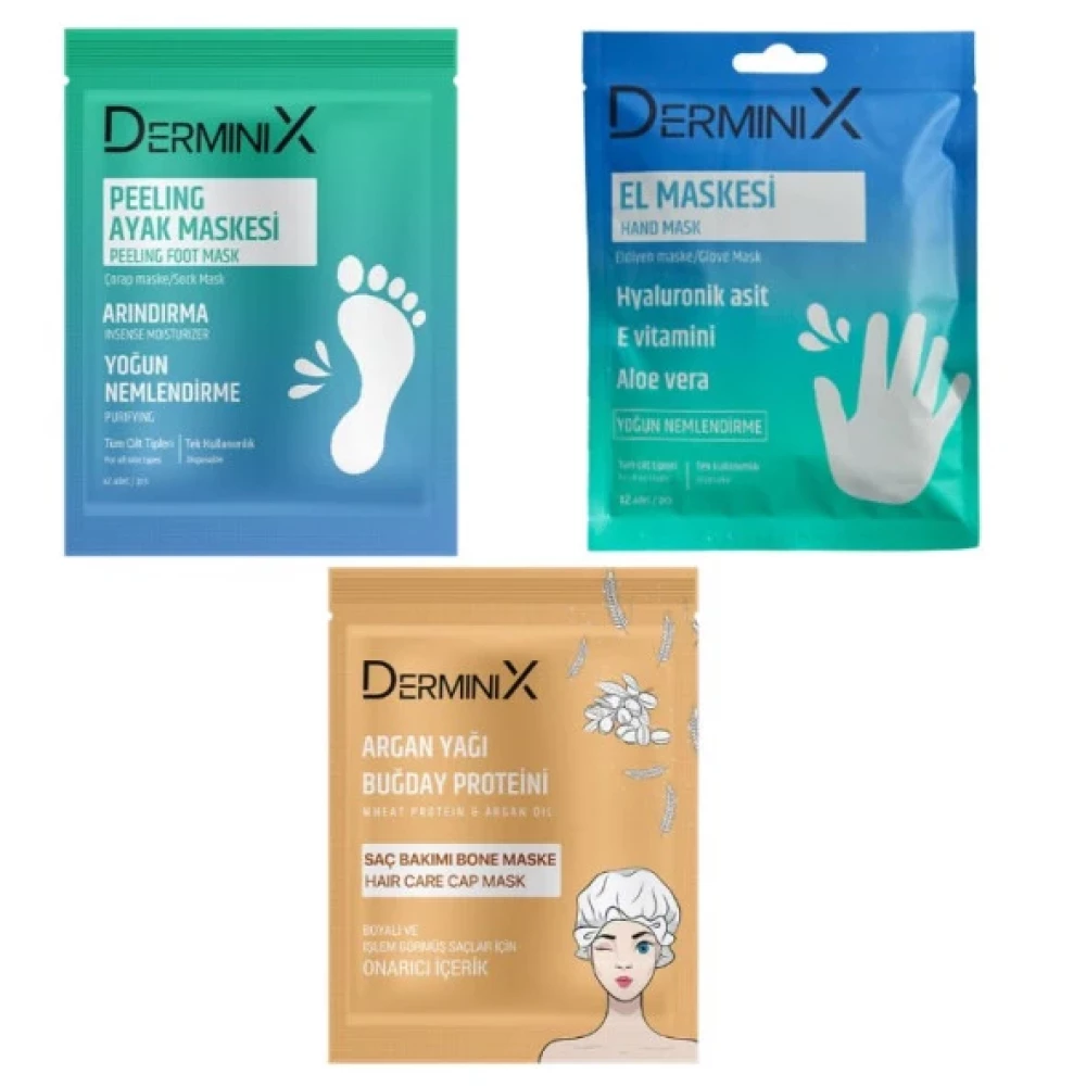 Derminix Maske Setiargan Bugday Yagi Bone Sac Maskesinemlendirici El Maskesipeeling Ayak Maskesi Yüz Bakım Setleri Fiyatı