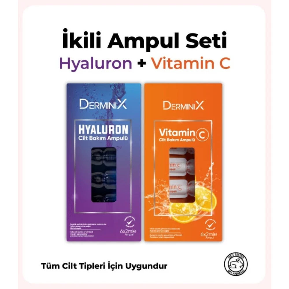 Derminix Vitamin C Ve Hyaluron Cilt Bakim Ampulu 12Li Yüz Bakım Setleri Fiyatı