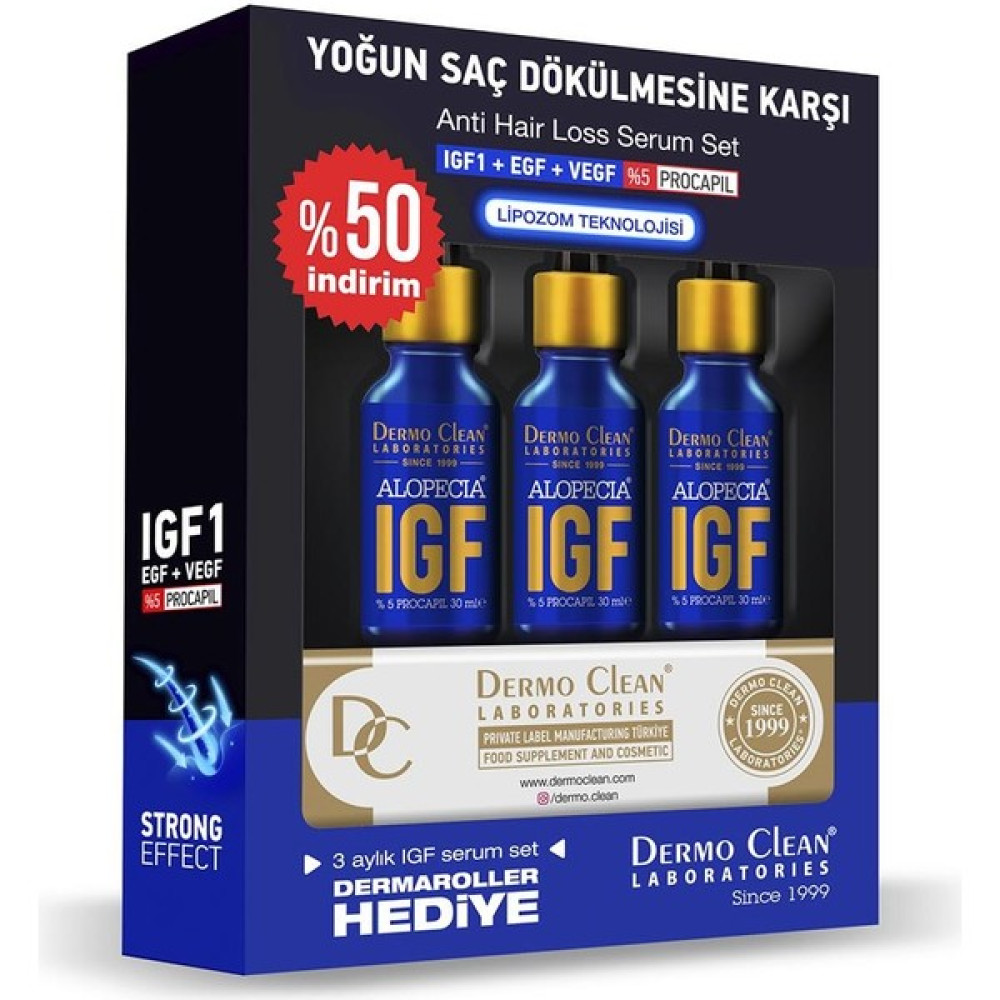 Dermo Clean Alopecia Igf Serum 3'lü Set Saç Bakım Maskeleri & Serumlar & Spreyler Fiyatı