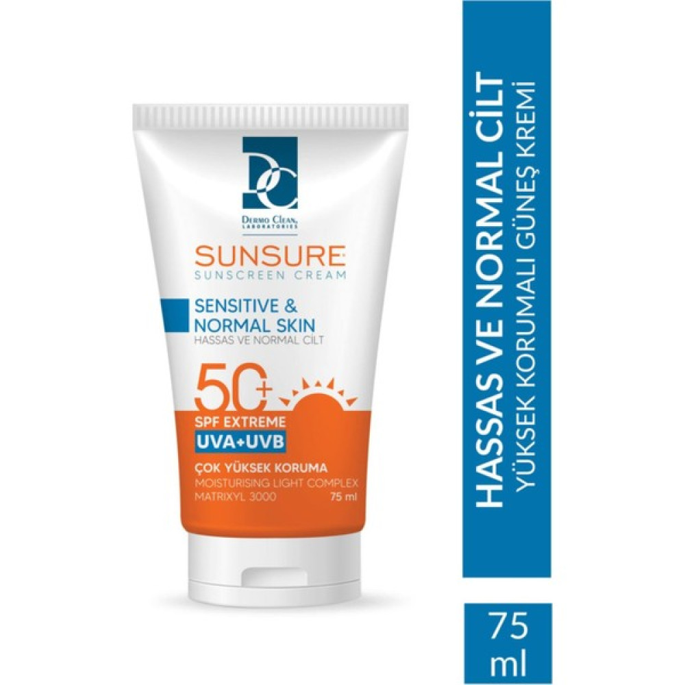 Dermo Clean Sunsure Hassas ve Normal Cilt Güneş Kremi Serisi 75 ml Güneş Kremleri ve Losyonları Fiyatı