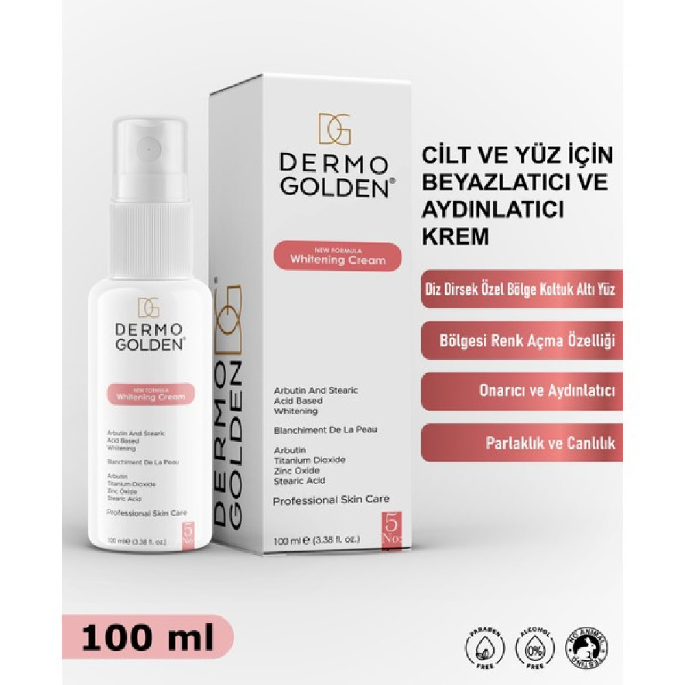 Dermo Golden Cilt Beyazlatıcı Pigment Eşitleyici Leke Karşıtı Etkili Beyazlatıcı Bakım Kremi 100ML - Koyu Leke Giderici Dengeleyici Leke Kremi Fiyatı