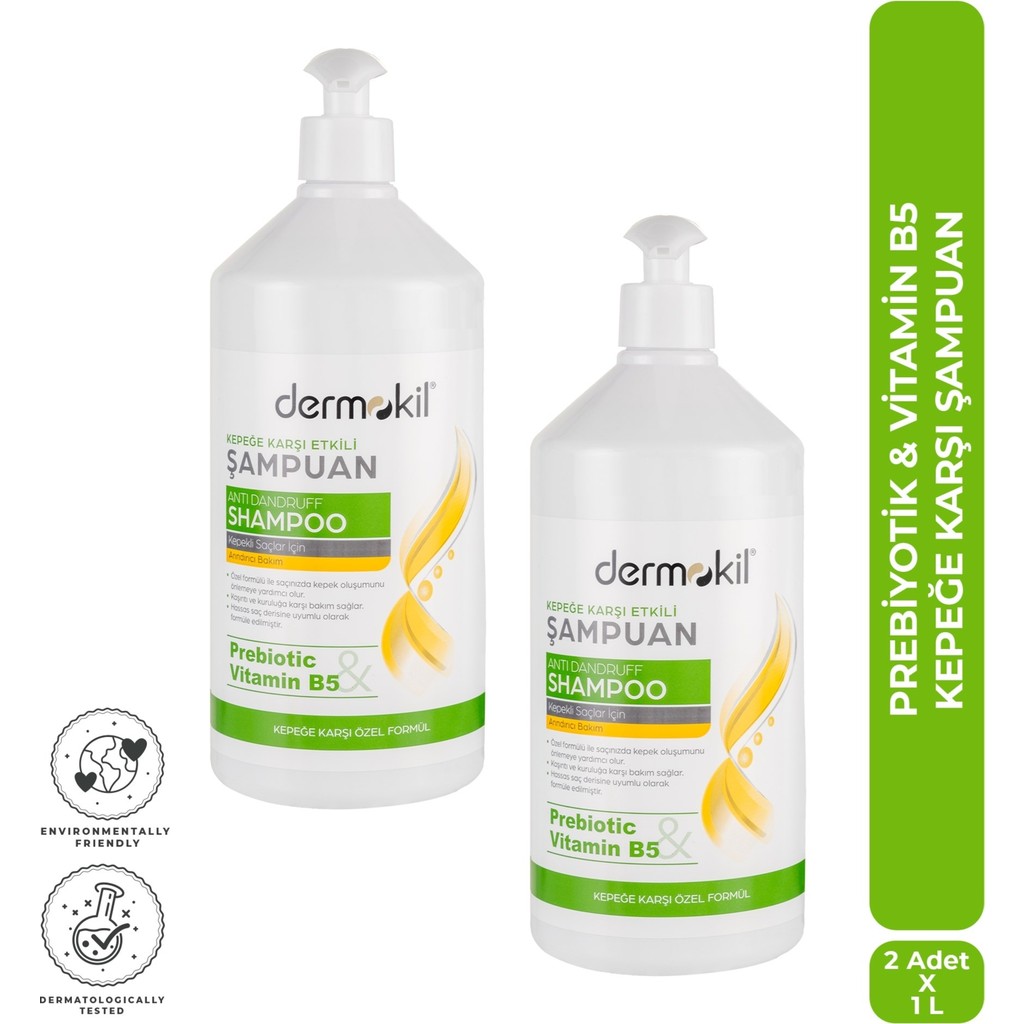 Dermokil Prebiyotik & Vitamin B5 Kepeğe Karşı Şampuan 1 Litre x 2 Adet Şampuan ve Saç Kremi Fiyatı