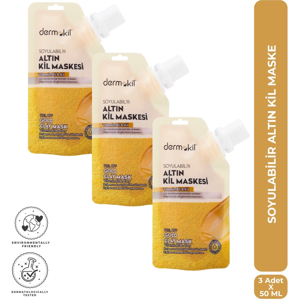 Dermokil Soyulabilir altın Kil Maske 50 ml x 3 Adet Maskeler Fiyatı