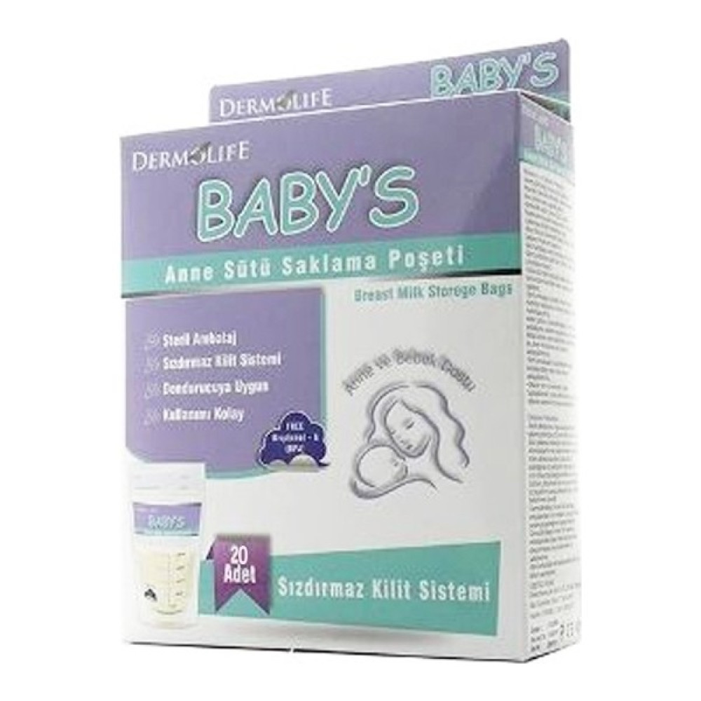 Dermolife Baby's Anne Sütü Saklama Poşeti 20'li Hamilelik ve Emzirme Fiyatı