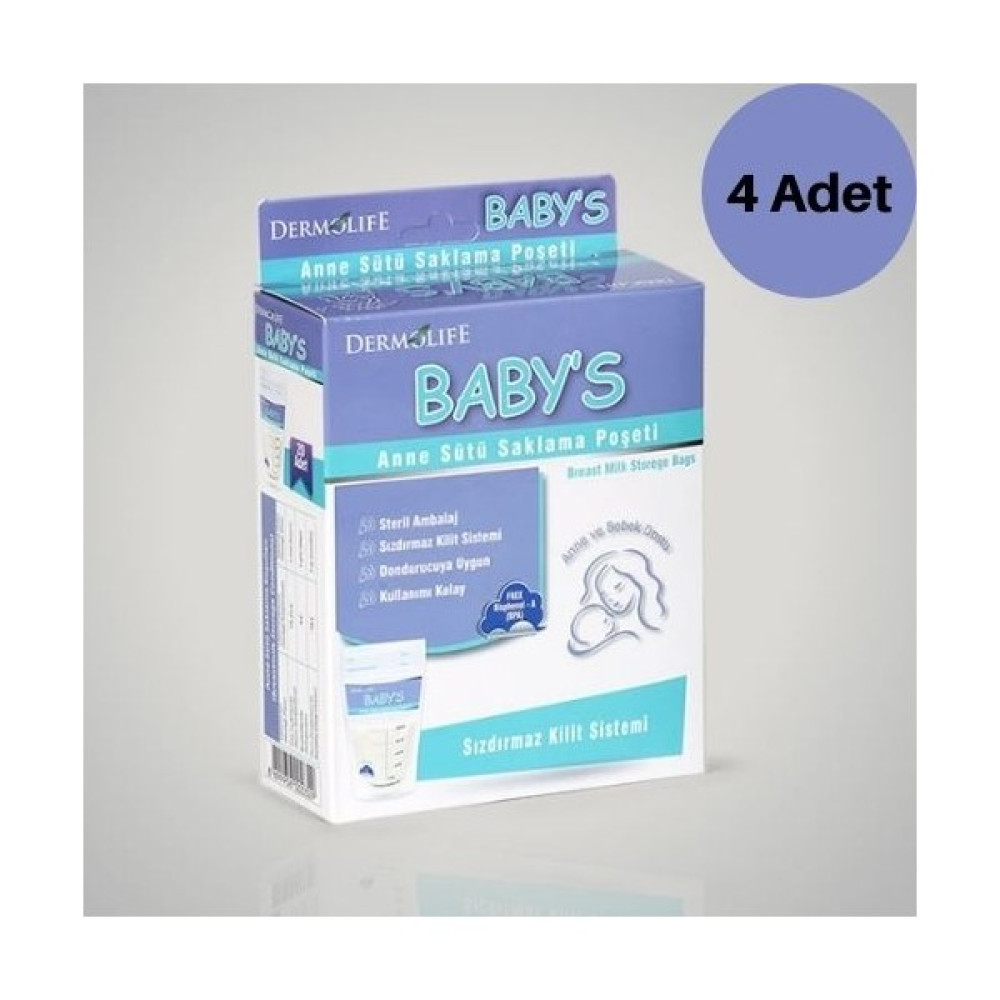 Dermolife Baby's Süt Saklama Poşeti 20 Li (4 Adet) Hamilelik ve Emzirme Fiyatı