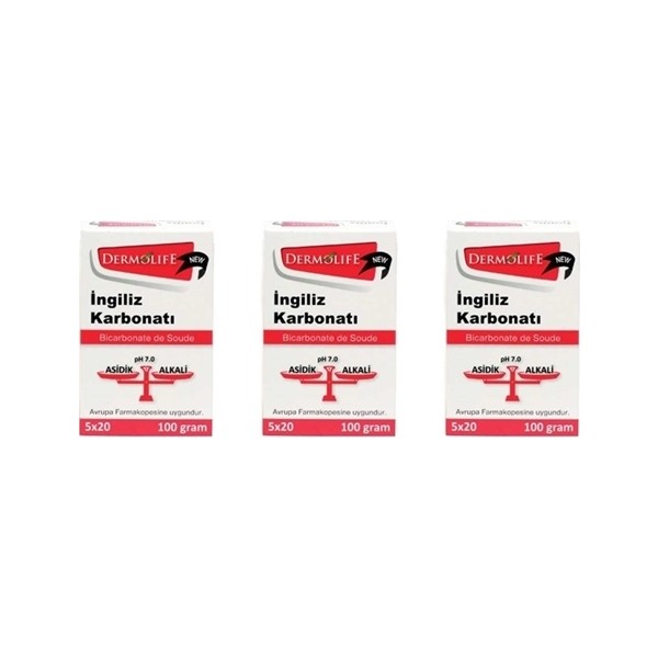 Dermolife İngiliz Karbonatı 300 gr 3 x 100 gr Doğal ve Katkısız Baharat Türü Tuz, Şeker, Baharat Fiyatı