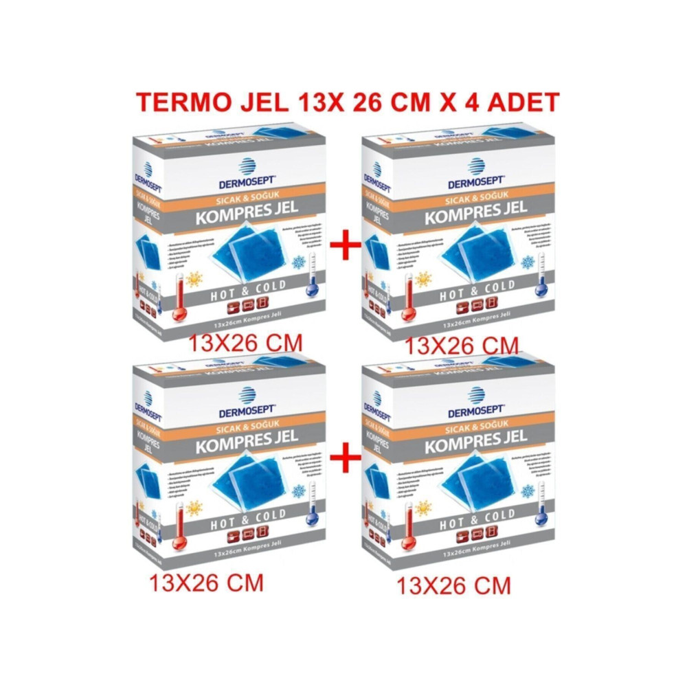 DERMOSEPT Sıcak Soğuk Termo Jel Kompres Buz Jel Termojel 13*26 Cm X 4 Adet Serhat0175 Sağlık Fiyatı