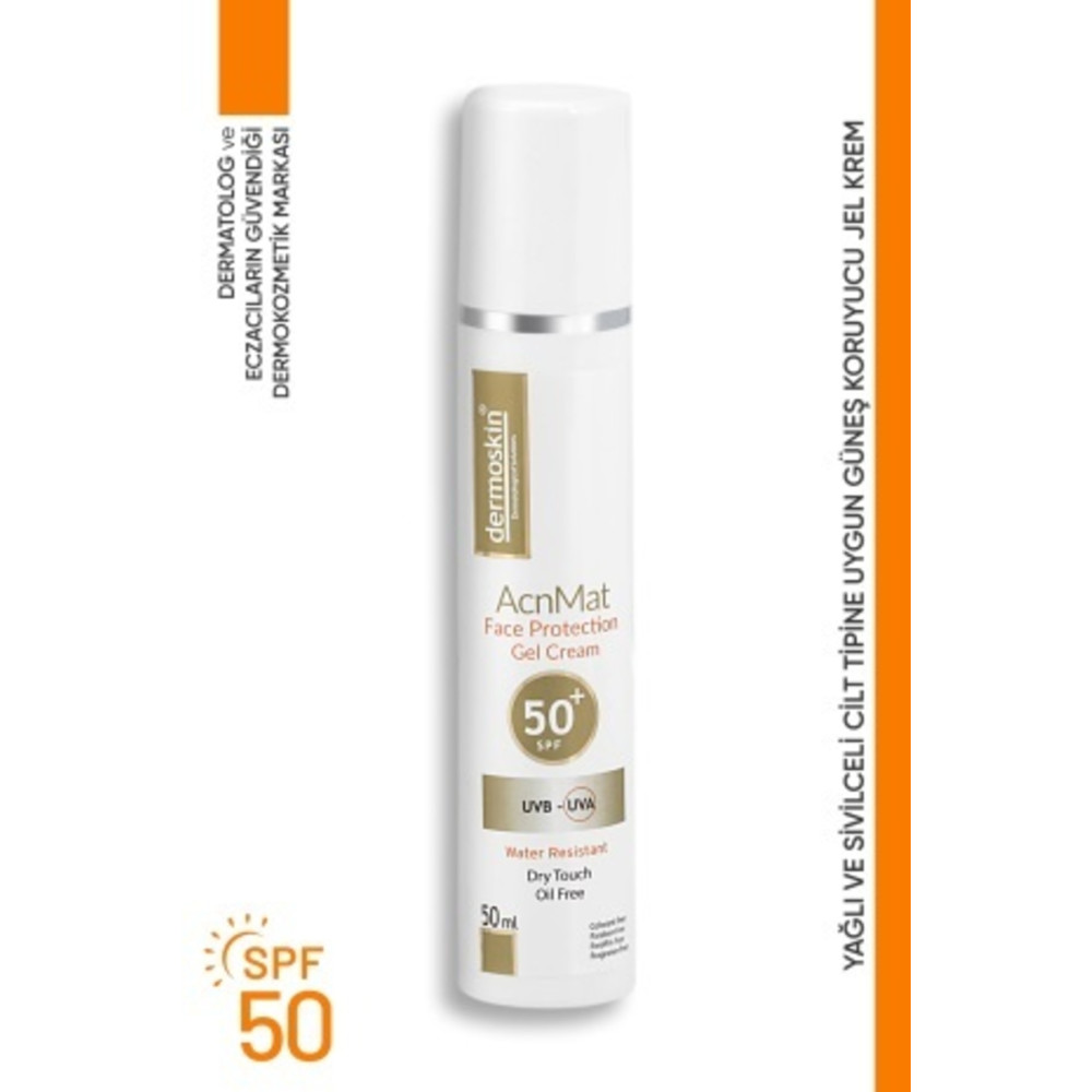 Dermoskin AcnMat SPF 50+ Güneş Koruyucu Jel Krem 50ML Güneş Kremleri ve Losyonları Fiyatı