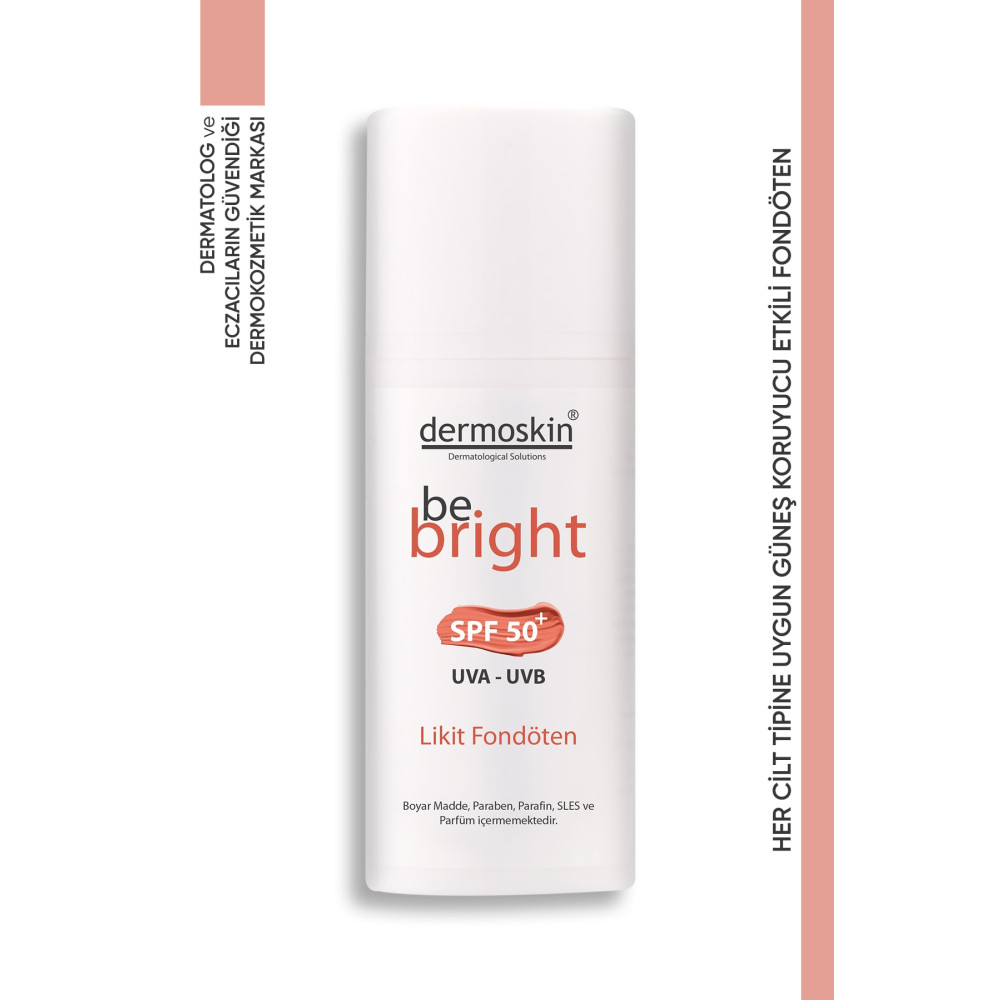 Dermoskin Be Bright SPF50+ Likit Fondöten Medium 33 ml Fondötenler Fiyatı