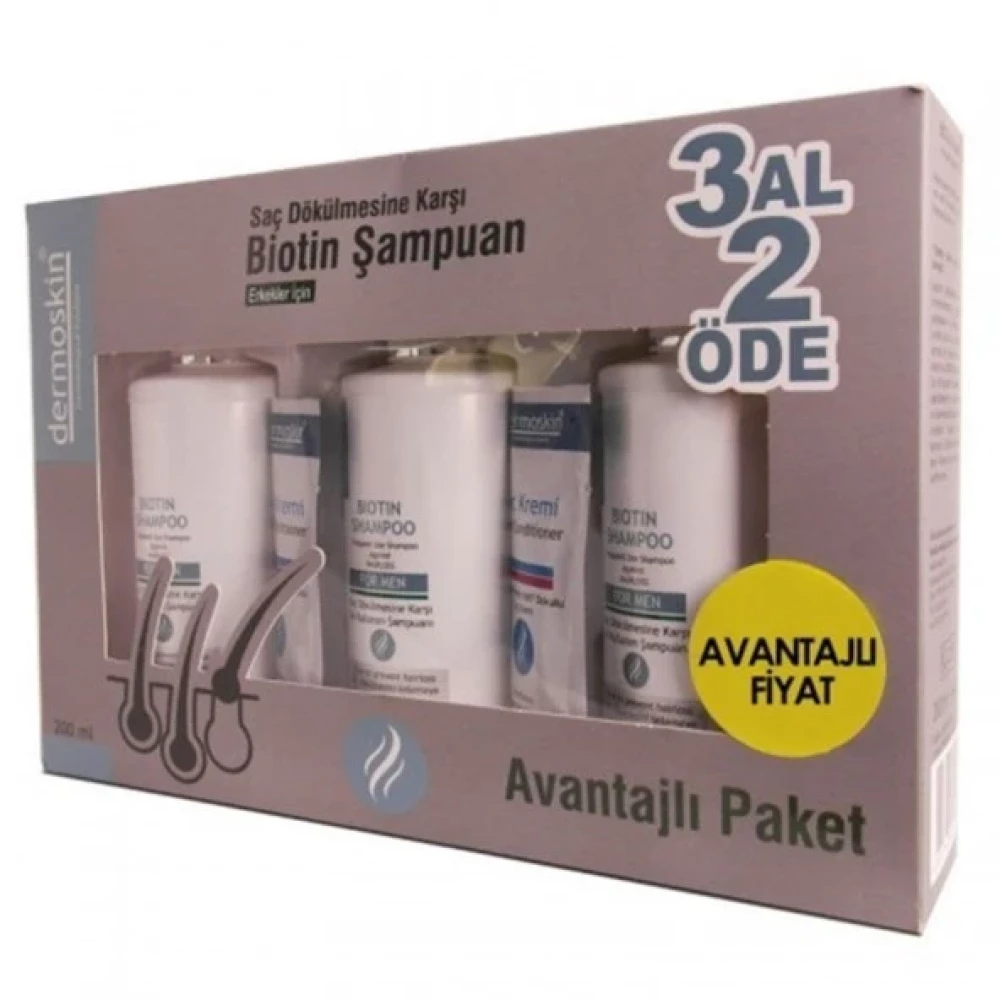 Dermoskin Biotin Sampuan 3 Al 2 Ode Avantaj Paketi Erkek Saç Dökülmesine Karşı Ürünler Fiyatı