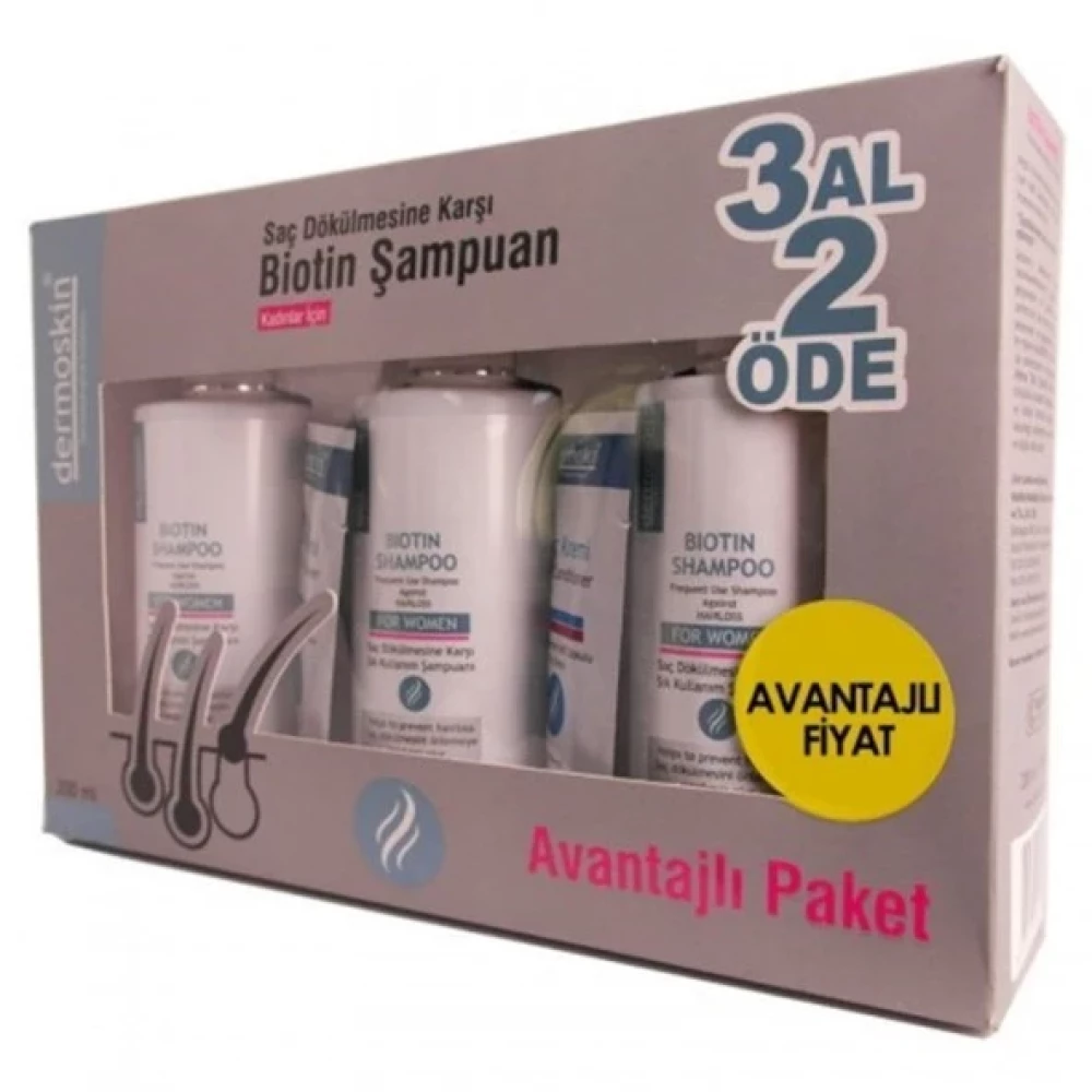 Dermoskin Biotin Sampuan 3 Al 2 Ode Avantaj Paketi Kadin Saç Dökülmesine Karşı Ürünler Fiyatı