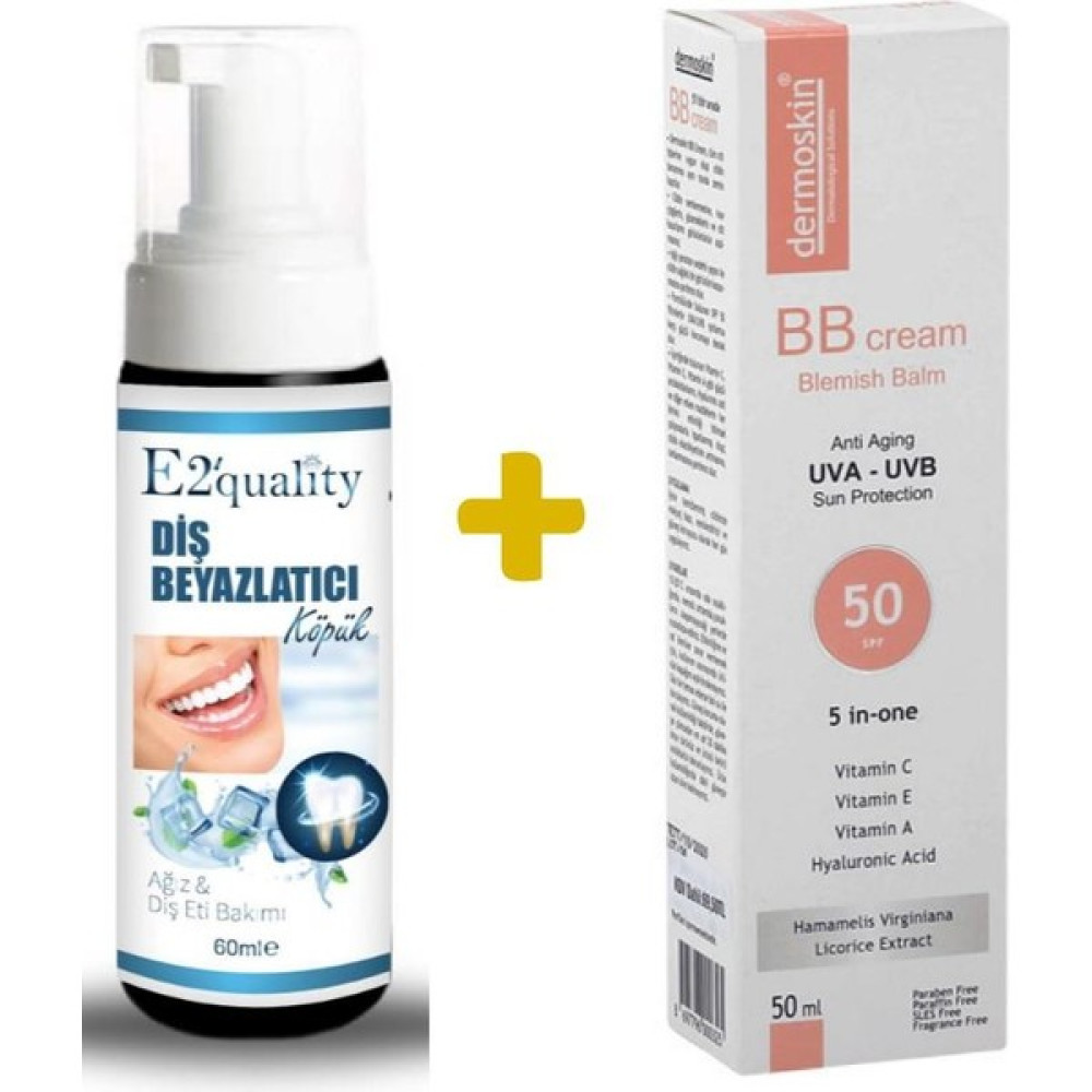 Dermoskin E2'Quality Diş Beyazlatıcı Köpük + Dermoskin Bb Krem 5'İ 1 Arada 50 Ml Oto Boyaları Fiyatı