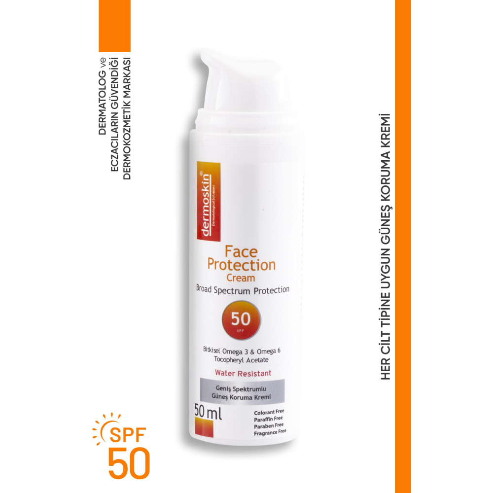 Dermoskin Face Protection SPF 50+ Güneş Koruyucu Krem 50ml Güneş Kremleri ve Losyonları Fiyatı