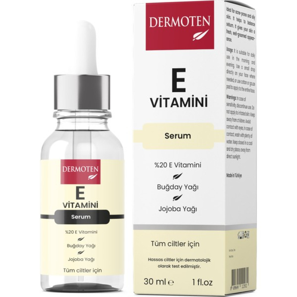 Dermoten E Vitamini Nemlendiricili Cilt Bakım Serum 30 ml Anti-Aging / Yaşlanma Karşıtı Fiyatı