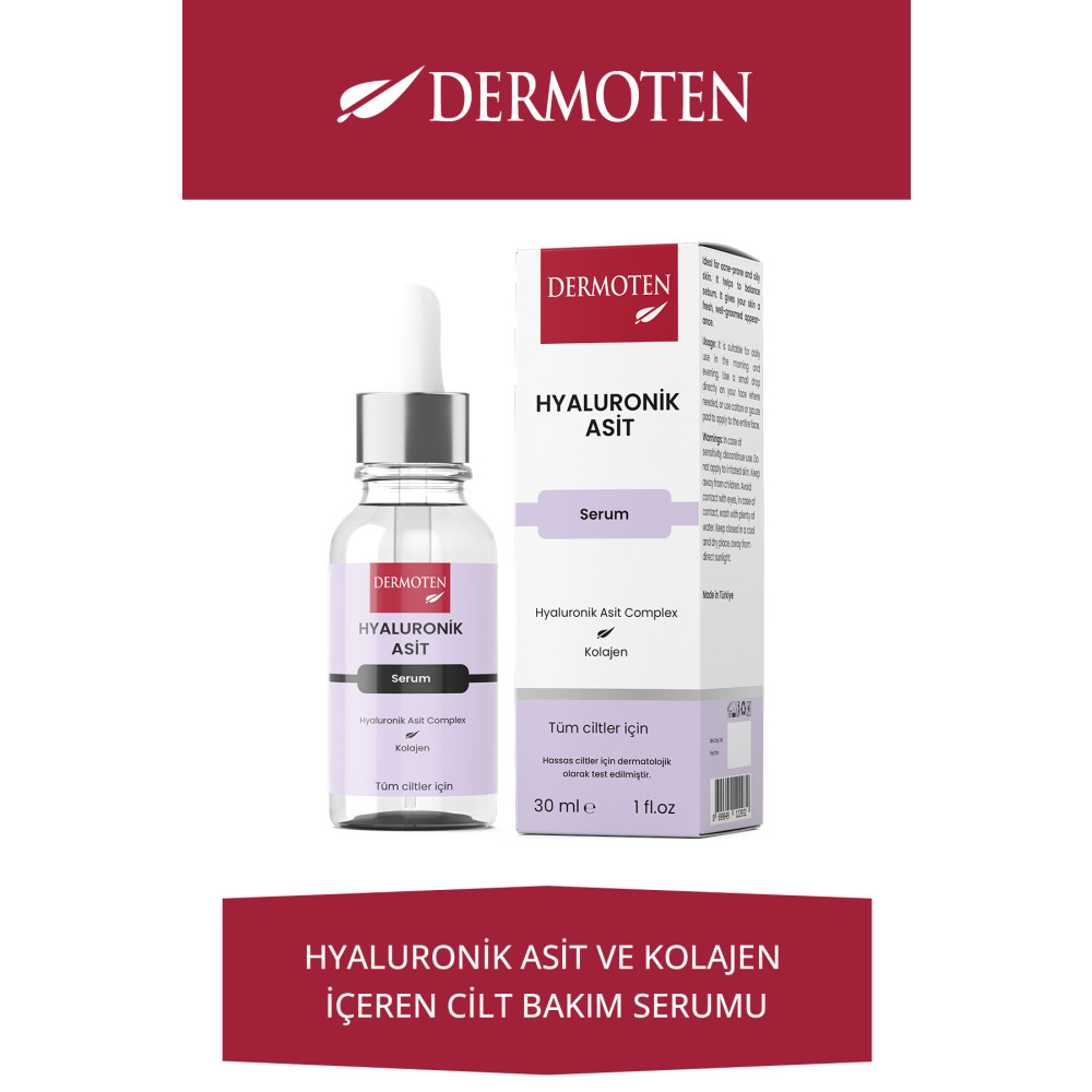 Dermoten Hyaluronik Asit Nemlendiricili Cilt Bakım Serum 30 ml Cilt ve Yüz Bakımı Fiyatı