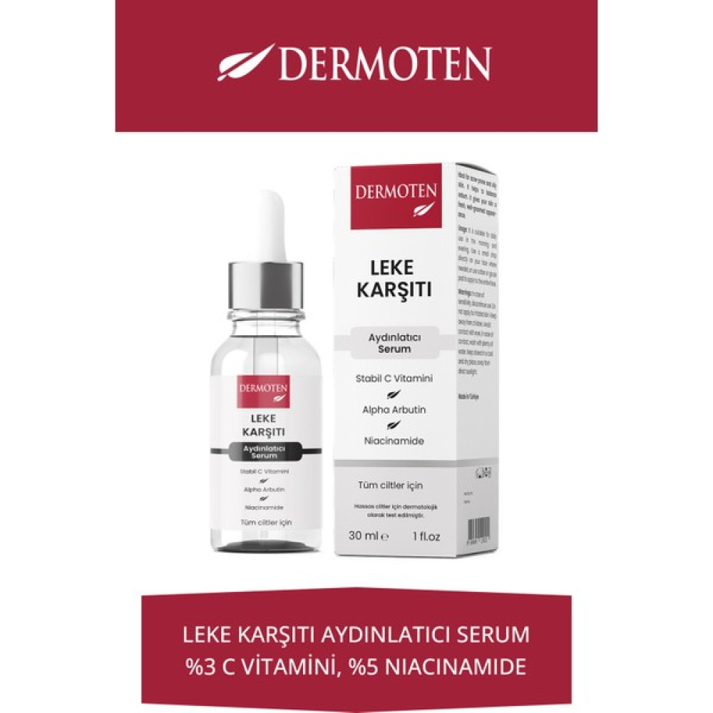 Dermoten Leke Karşıtı, Aydınlatıcı C Vitaminli Cilt Bakım Serumu 30 ml Leke Kremi Fiyatı