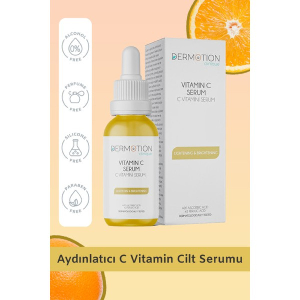 Dermotion Clinique Aydınlatıcı C Vitamini Cilt Serumu 30 ml ( %20 Ascorbic Acid & %2 Ferulic Acid ) Anti-Aging / Yaşlanma Karşıtı Fiyatı