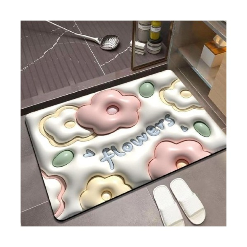 Dermus Ultra Emici 3d Banyo Paspası - Renkli - Çiçekli Klozet Takımı Fiyatı