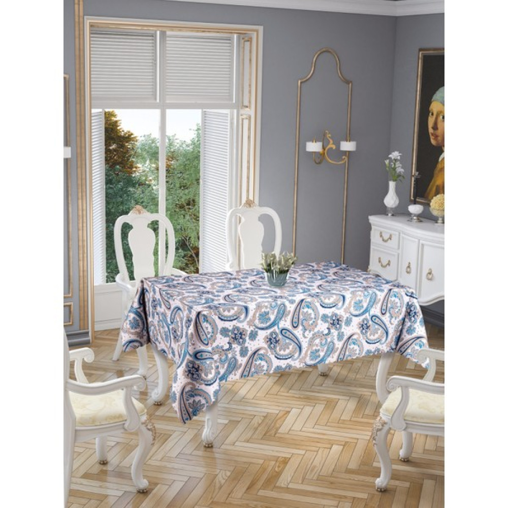 Dertsiz Leke Tutmaz Basklı Micro Polyester 120x150 cm Günlük Kullanım Masa Örtüsü - 140 x 260 cm Masa Örtüsü Fiyatı