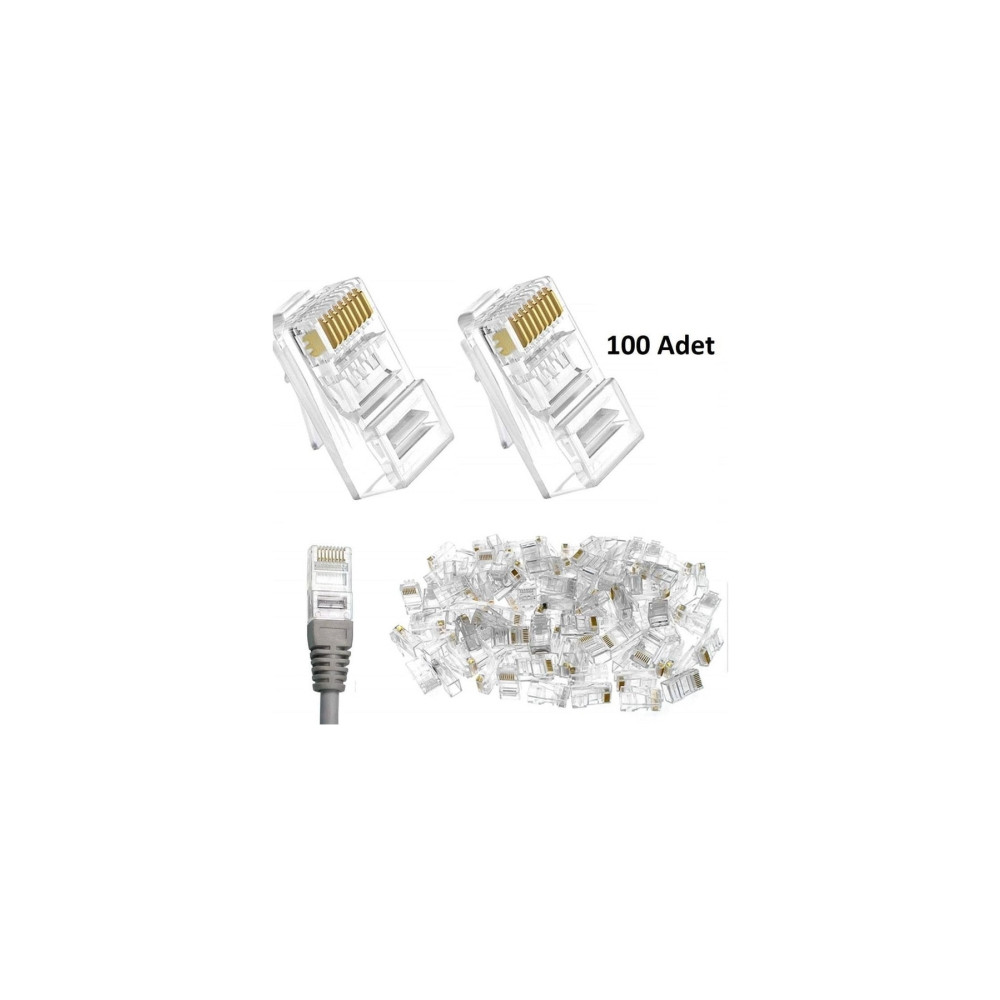 Derwell Yeni Rj45 Cat5 Cat6 Ethernet Internet Kablo Soketi Konnektörü 8p8c Rj45 Jack Utp Jak Uç 100 Adet Network Aksesuarları Fiyatı