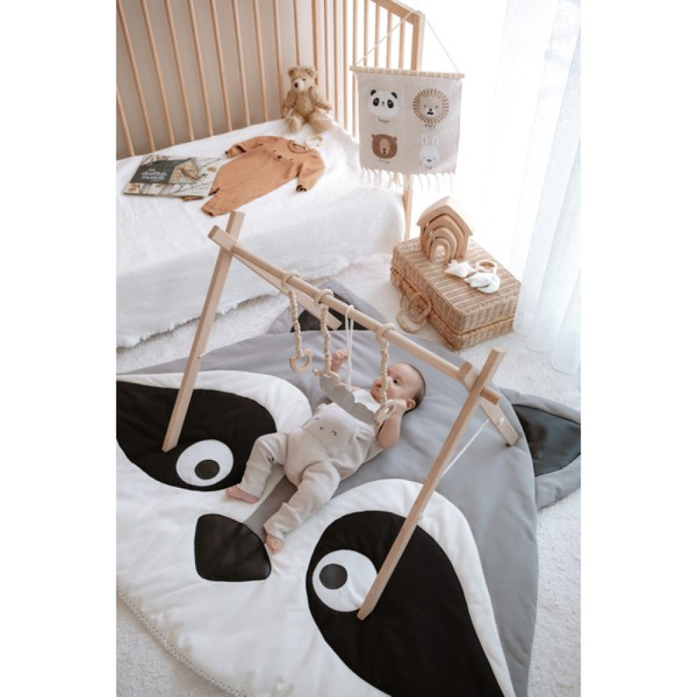 Dery Baby - Oyun Halısı Oyun Matı Raccoon - Gri - Beyaz - 140 cm Oyuncak Fiyatı